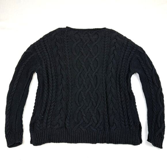 Ralph Lauren Denim & Supply Black Cable Knit Cotton Sweater Unisex L/G - Picture 6 of 10